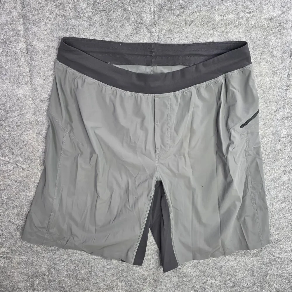 Lululemon Shorts‎ Mens XL Gray Zipper Pocket Lined Athletic Training Run Gym